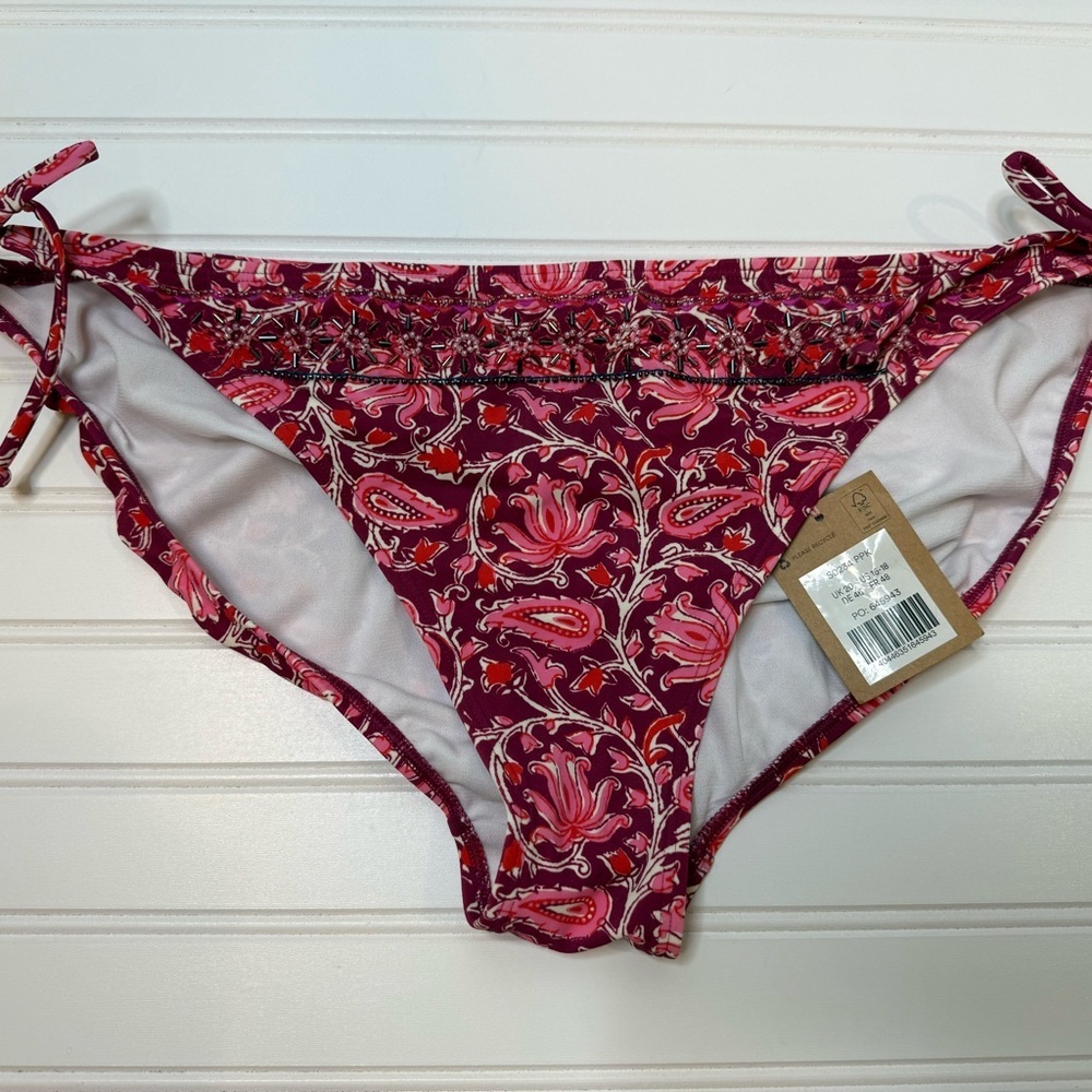 Boden Bikini Swim Suit Womens US 16 18 Bottom Bead Embellished Red NEW 1829